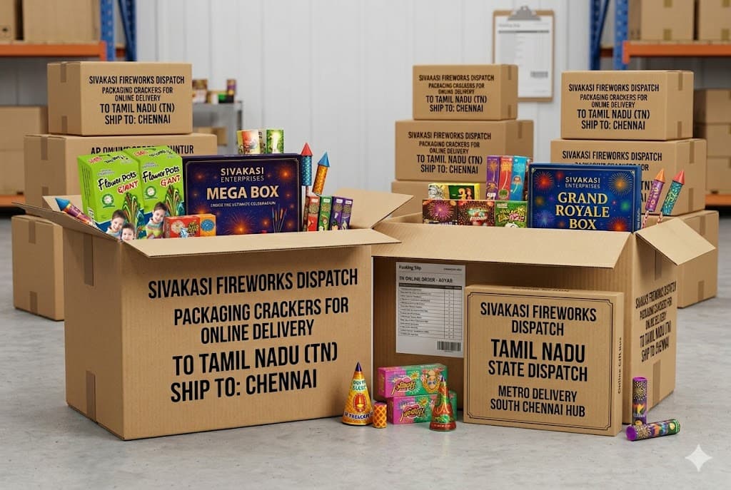 PESO certified Sivakasi cracker products — original factory packaging