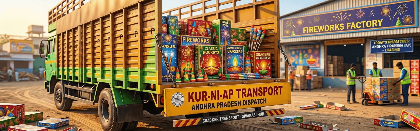 Sivakasi crackers ready for Andhra Pradesh delivery — Vijayawada, Visakhapatnam